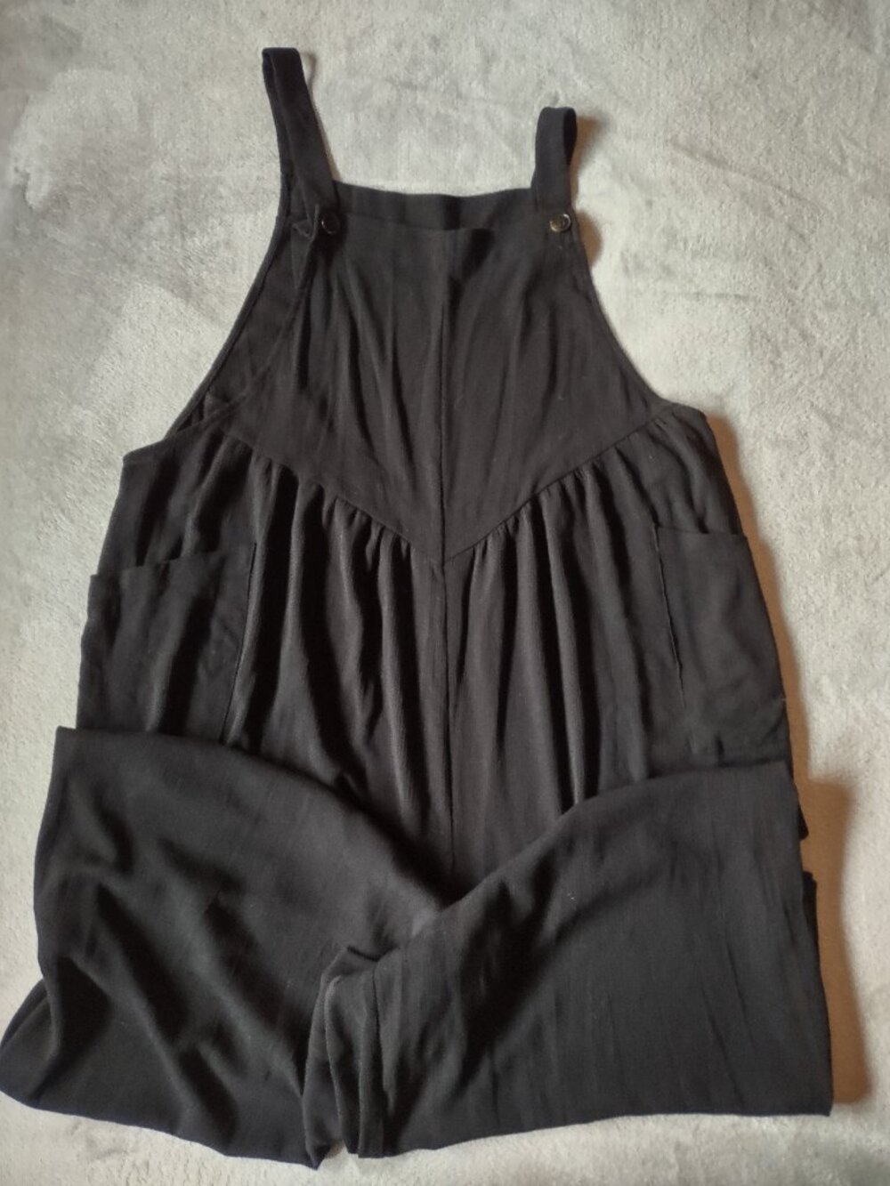 Torrid Black Overalls Size 2 Wide Leg Jumpsuit Rayon Blend Flowy Casual